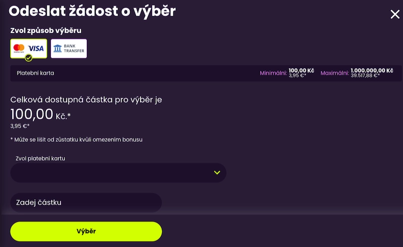 Jak vybrat Kingsbet bonus