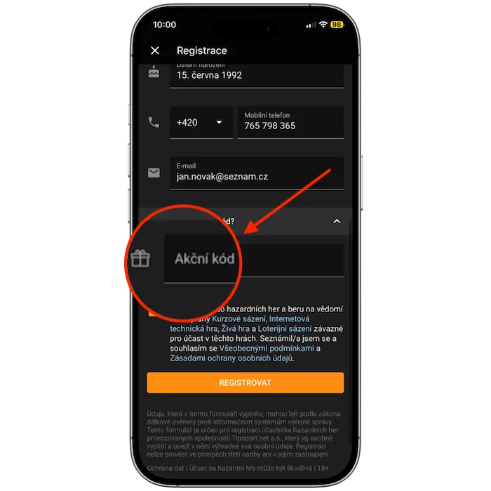 Akční kód Tipsport