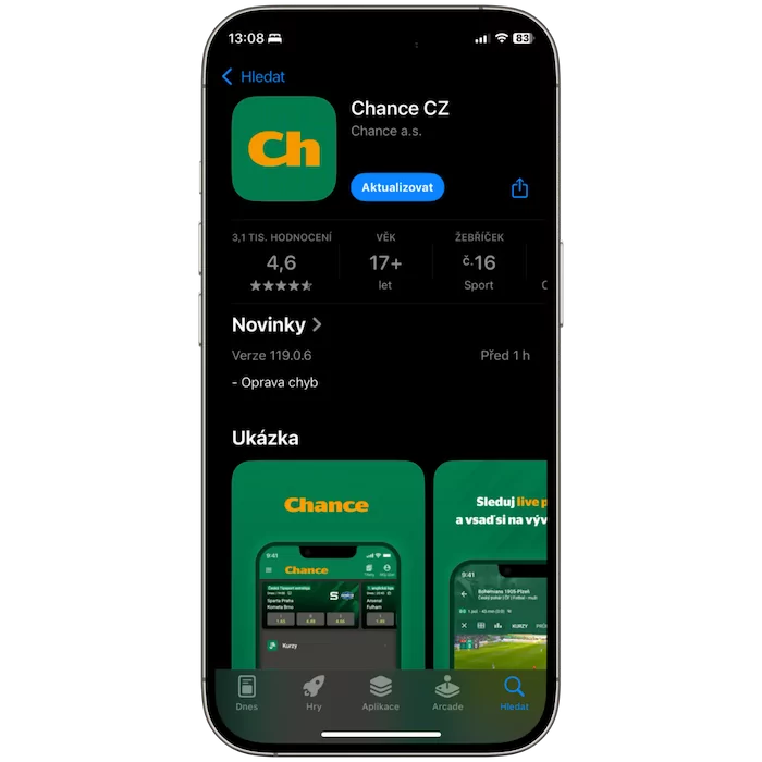Chance aplikace App Store