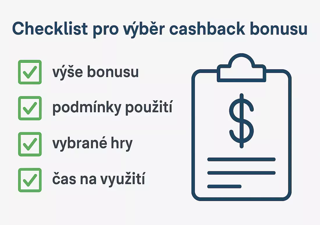 Checklist pro výběr cashback bonusu