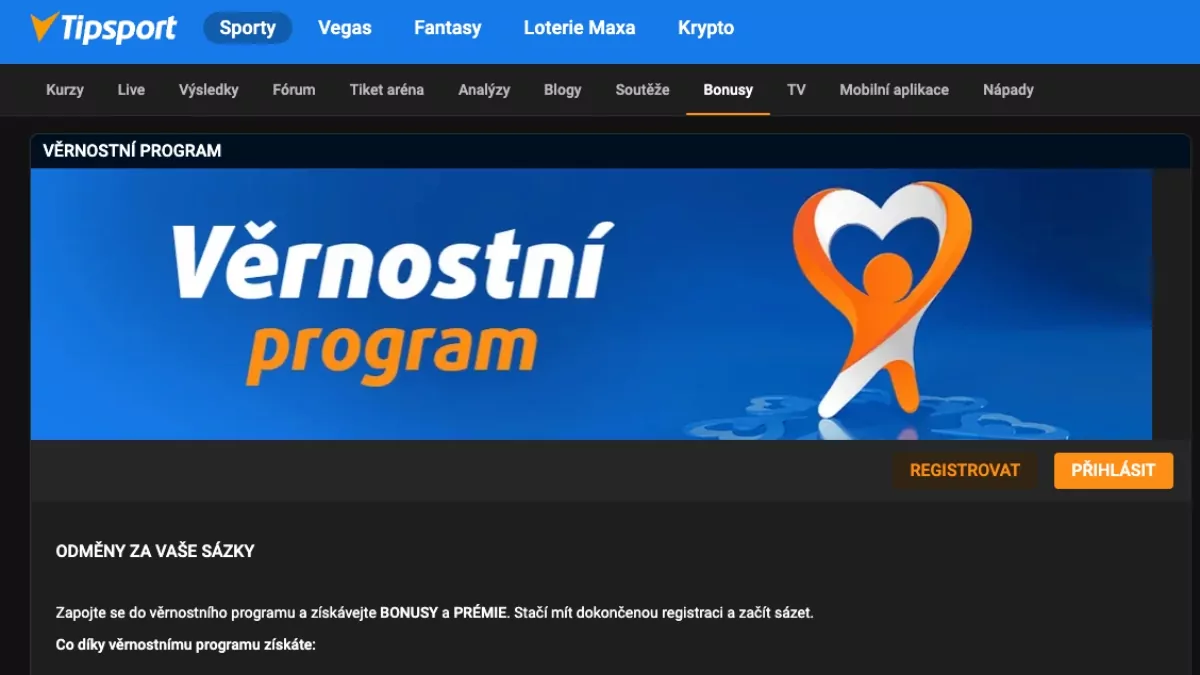 Co je to Tipsport věrnostní program