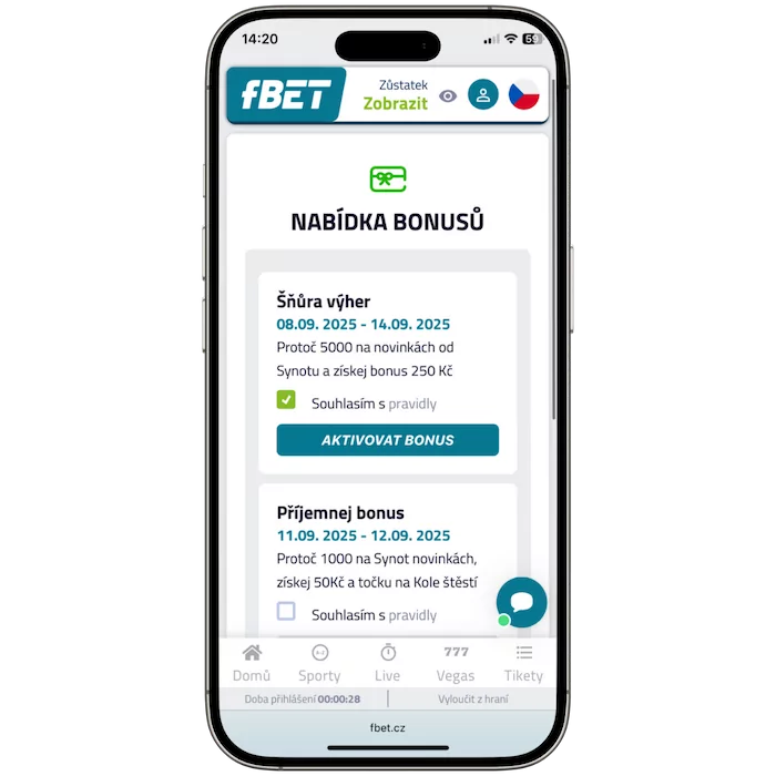 Fbet bonus za vklad