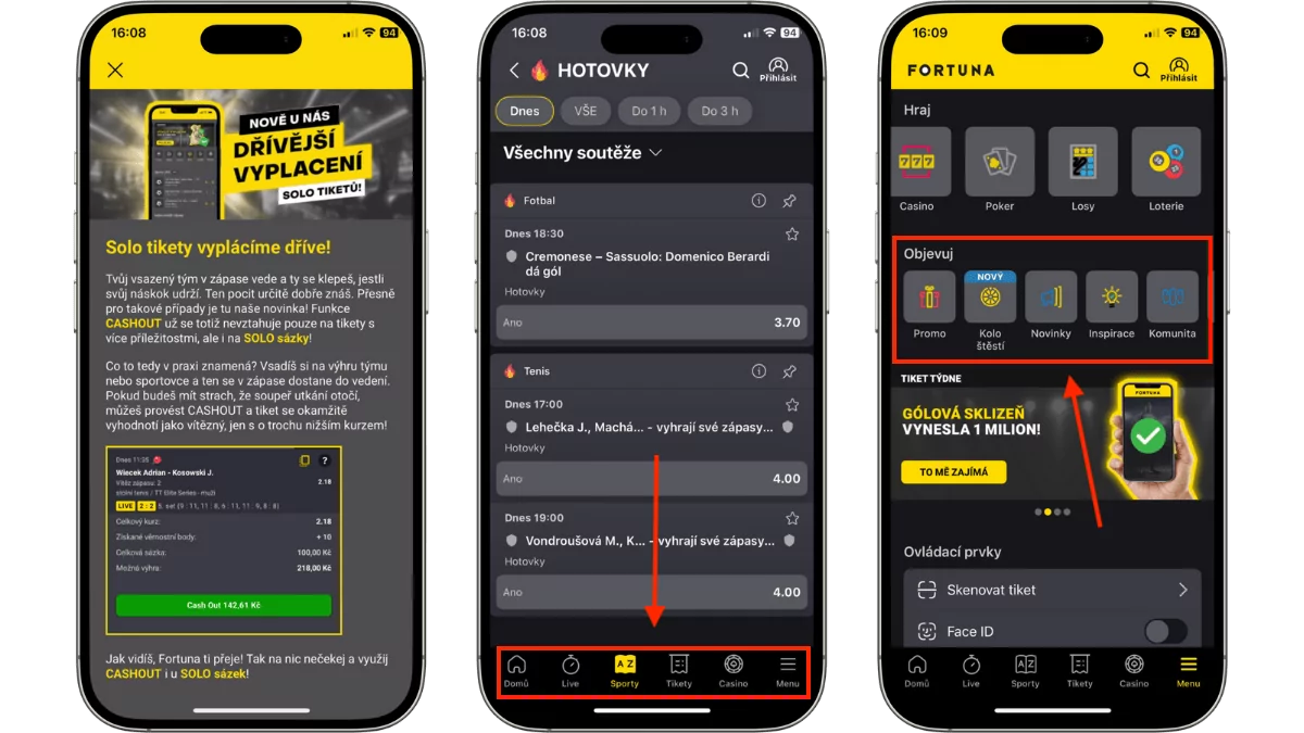 Fortuna recenze aplikace