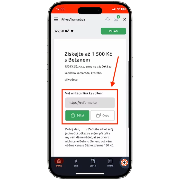 Jak funguje referral bonus Betano