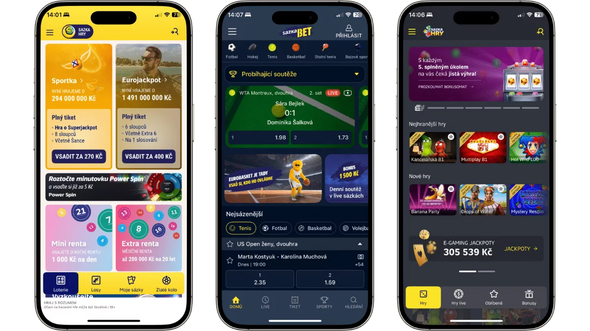 Jedna Sazka v&iacute;ce aplikac&iacute;