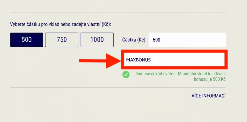 Kdy a kam zadat bonusový kód během registrace