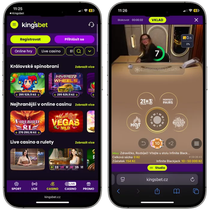Kingsbet casino v mobilu