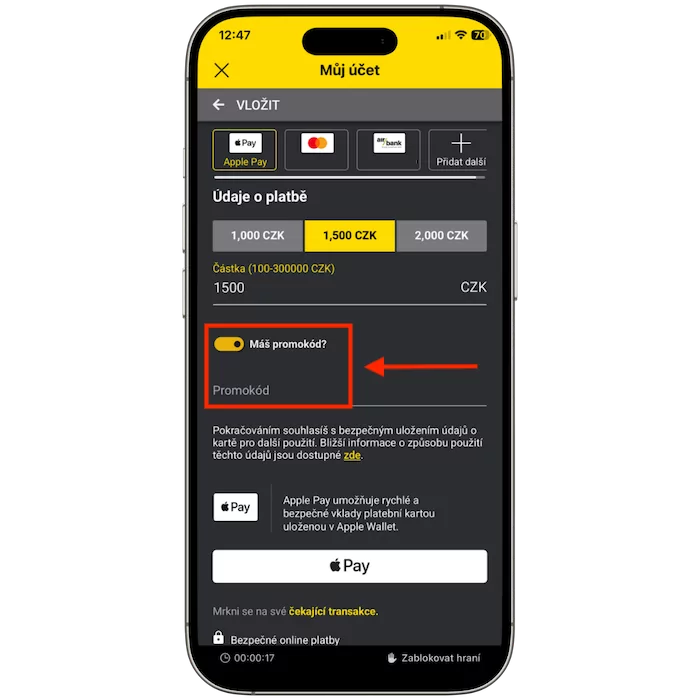 Kolonka promo kód Fortuna