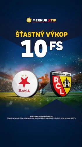 Merkurxtip 10 free spinů k zápasu Slavia vs Lens