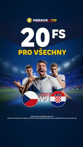 Merkurxtip 20 free spinů k zápasu Česko vs Chorvatsko