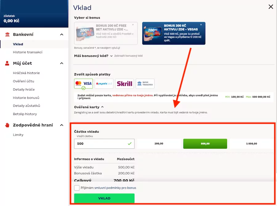 Merkurxtip ověření platební metody