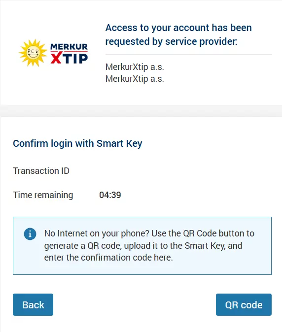 Přesměrování do internetového bankovnictví u Merkurxtip