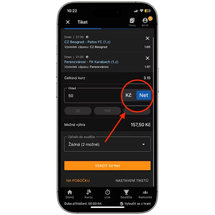 Převod Tipsport Netů