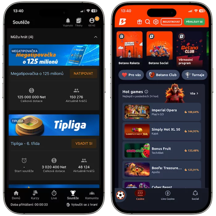 Promo akce Tipsport a Betano