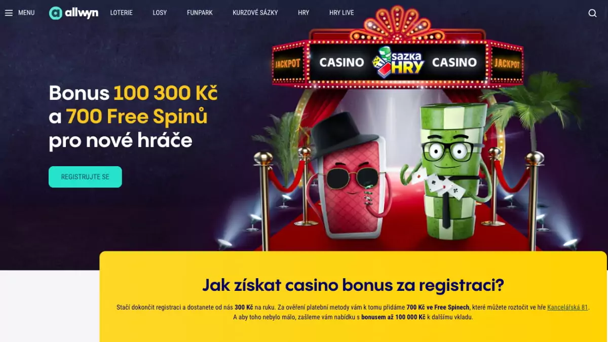 Sazka Hry registrační bonus