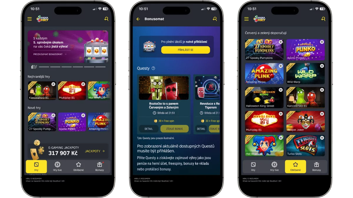 Sazka casino aplikace