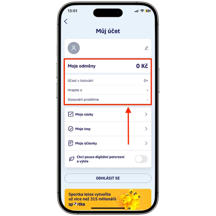 Sazka klub přehled odměn