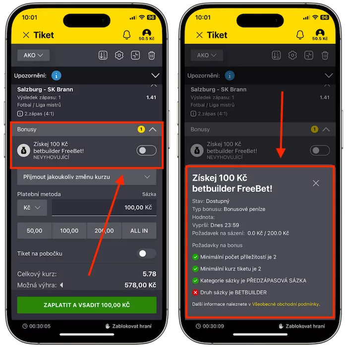 Sázka zdarma na Fortuna tiketu