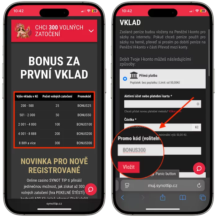 Synottip free spiny za první vklad