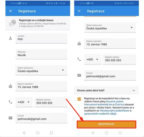 Tipsport registrace 2025