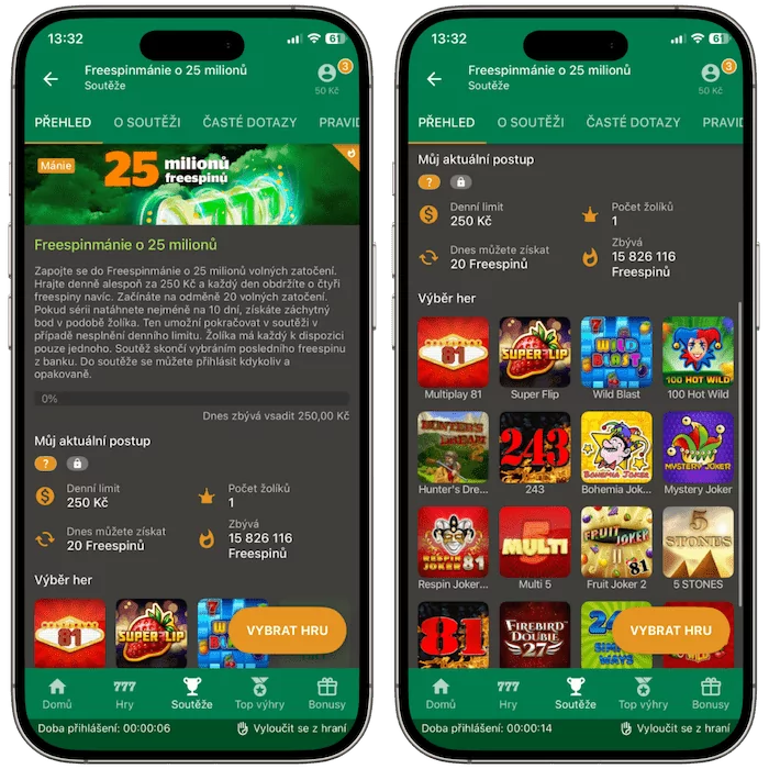 Chance Vegas a free spiny v mobilu