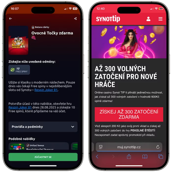 Free spiny Betano a Synottip