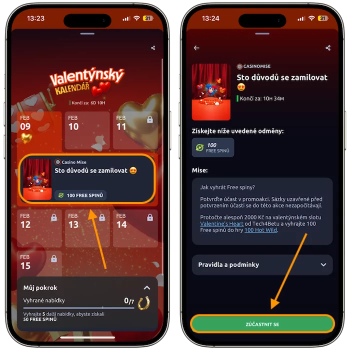 Funkce Betano kalendáře