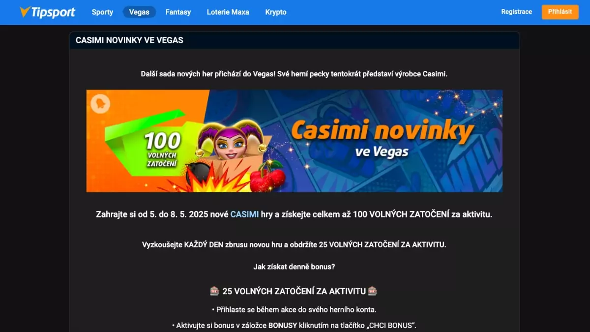Tipsport free spiny