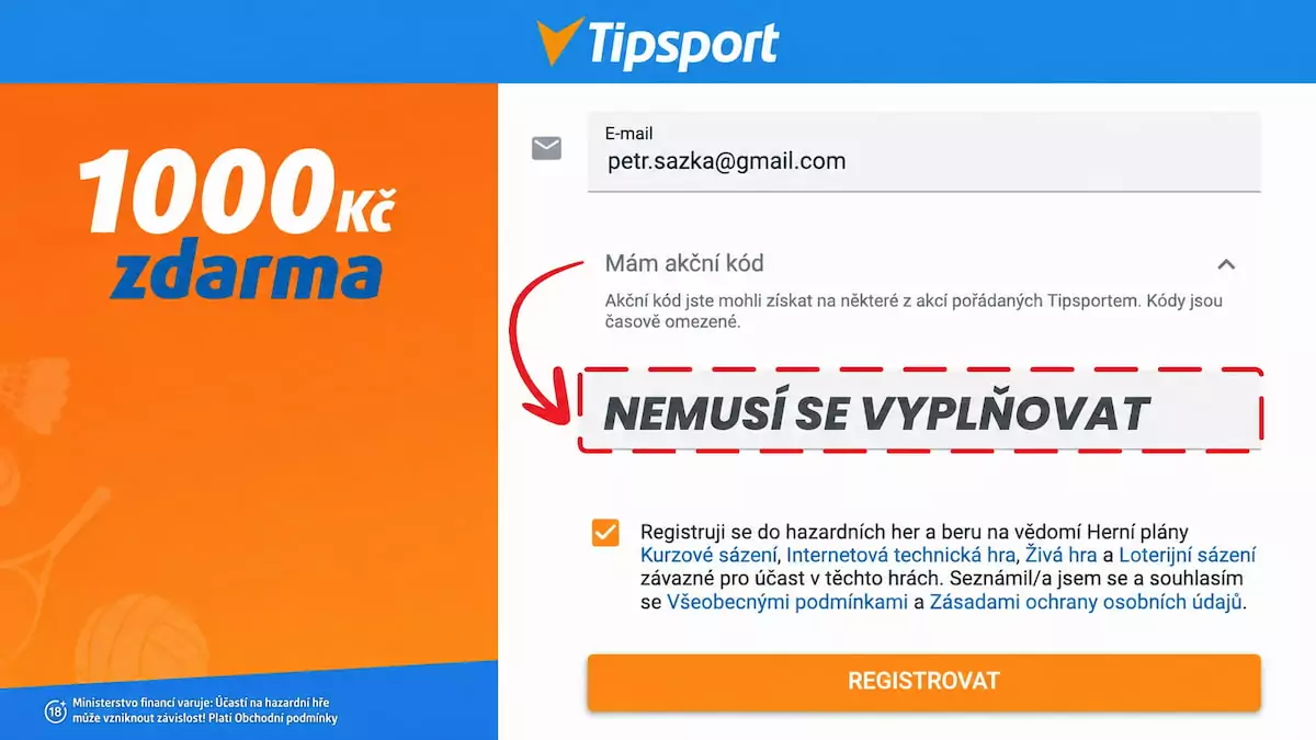 Tipsport akční kód