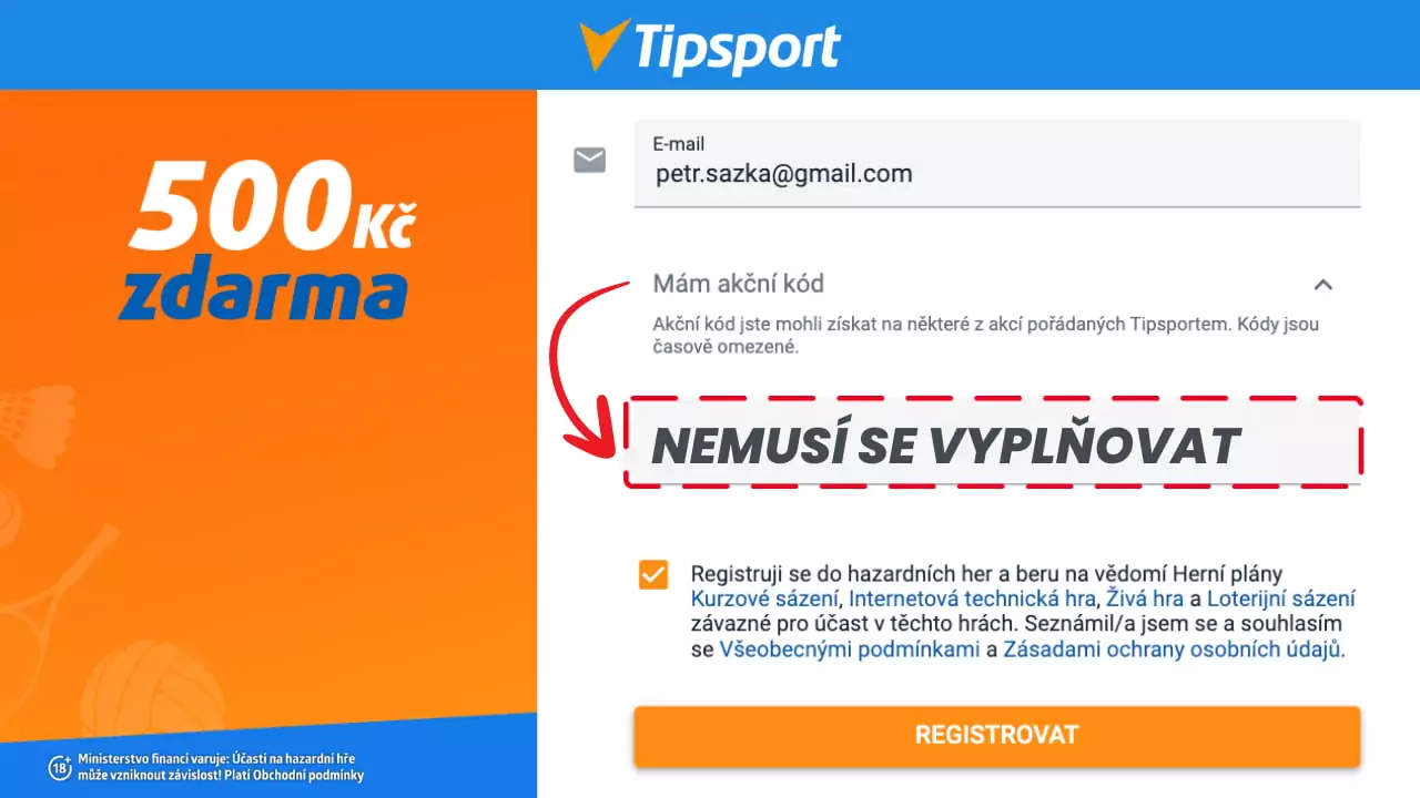 Tipsport akční kód